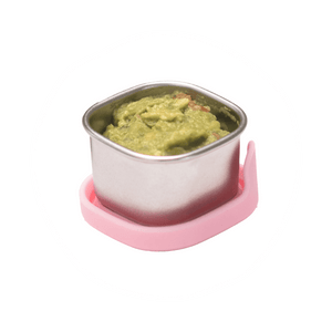 Stainless steel condiment container of guacamole
